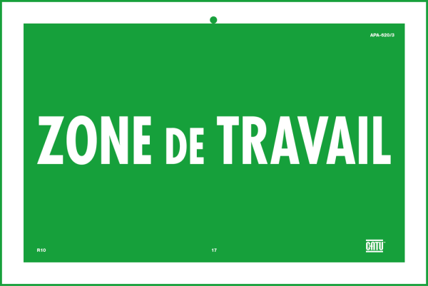 Affiche aimantée plastique "limite de zone de travail" 300 x 200 mm. - Catu - APA6203