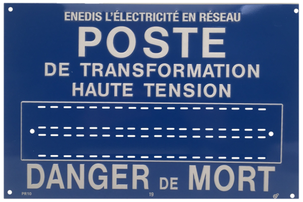 Plaque d'identification et de signalisation normalisée en alu d'enedis. - Catu - APR11082