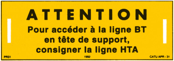 Plaque alumétal de signalisation enedis " attention…ligne bt". 170 x 60 mm. - Catu - APR31