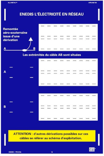 Plaque d'identification et de signalisation norm.en alu d'enedis. 200 x 300 mm. - Catu - APR348100