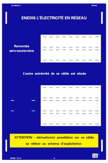 Panneaux d’identification et de signalisation métalliques - enedis 300 x 200 mm. - Catu - APR348