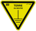 Etiquette pvc autocollante d'identification "terre du neutre" 70 mm. - Catu - AT345