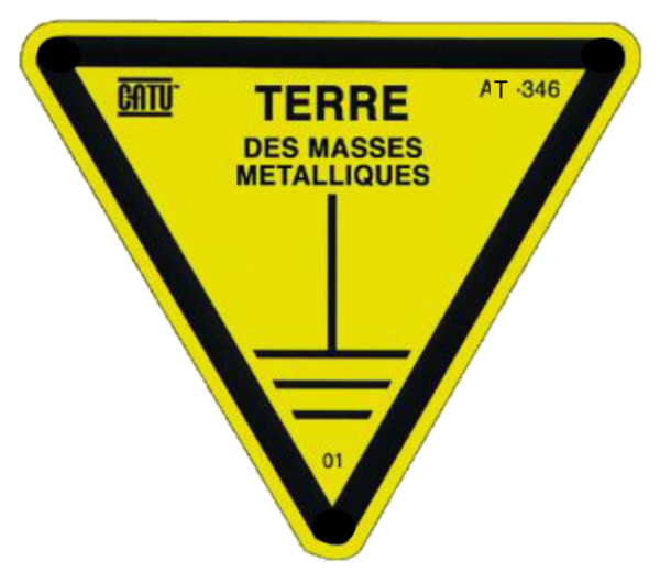 Etiquette pvc autocollante d'identification "terre … métalliques" 70 mm. - Catu - AT346
