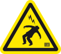 Etiquette pvc autocollante de signalisation "homme foudroye" 25 mm. - Catu - AT41025