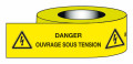 Ruban de marquage adhésif pvc jaune "danger ouvrage sous tension" 100 x 50mm. - Catu - AT5003