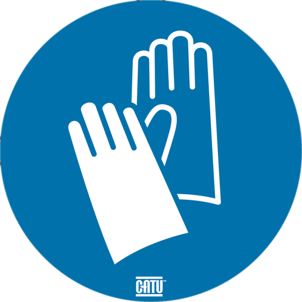 Étiquette pvc autocollante de signalisation "port ... Gants " ø50 mm. - Catu - AT5405