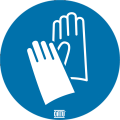 Étiquette pvc autocollante de signalisation "port ... Gants " ø50 mm. - Catu - AT5405