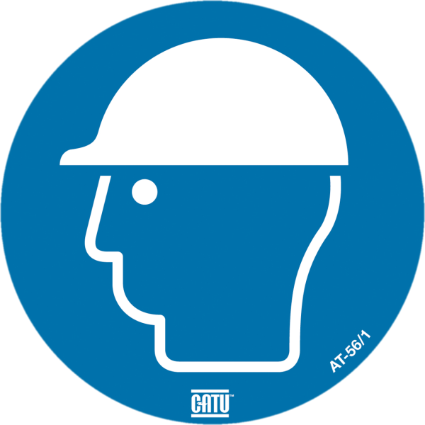 Étiquette pvc autocollante de signalisation "port ... Casque" ø100 mm. - Catu - AT561