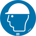 Étiquette pvc autocollante de signalisation "port ... Casque" ø100 mm. - Catu - AT561