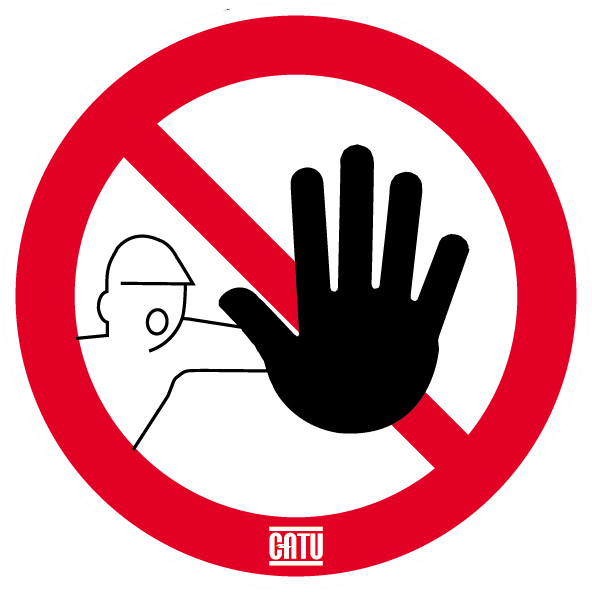 Étiquette pvc autocollante consignes de sécurité "entrée interdite" ø 50 mm. - Catu - AT6005