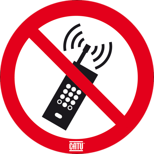 Autocollant règles de sécurité "pas de téléphone mobile" ø 50 mm. - Catu - AT6205