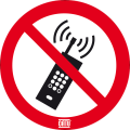 Autocollant règles de sécurité "pas de téléphone mobile" ø 50 mm. - Catu - AT6205