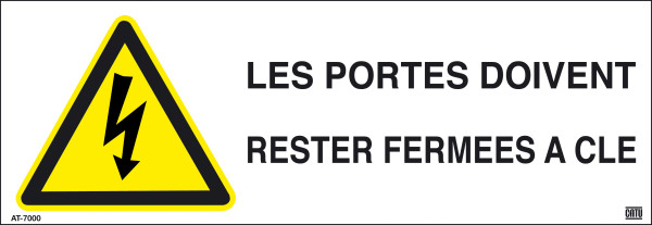 Signalisation autocollante. 350 x 120 mm. Marquage texte : " les portes...". - Catu - AT7000