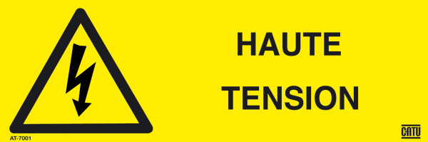 Signalisation autocollante. 150 x 50 mm. Marquage texte : "haute tension". - Catu - AT7001