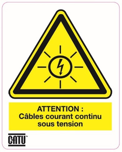Planche de 12 étiquettes autocollantes "att" pour installations photovoltaïques. - Catu - AT7011