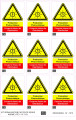 Planche de 9 étiquettes autocollantes "coup" pour installations photovoltaïques. - Catu - AT7015