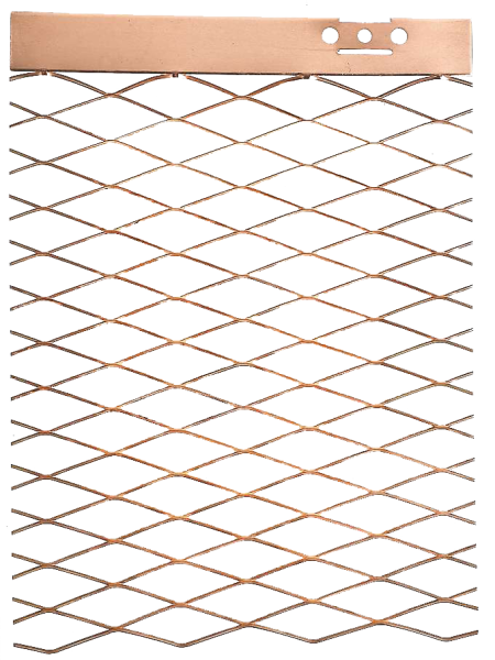 Grille en cuivre metal deploye dimensions 1,00 x 1,00m - Catu - GMDC10