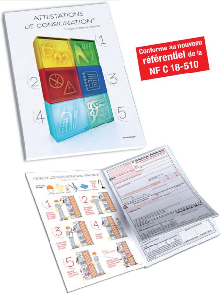 Carnet d'attestations de consignation en une étape, travaux et interventions bt. - Catu - M999219
