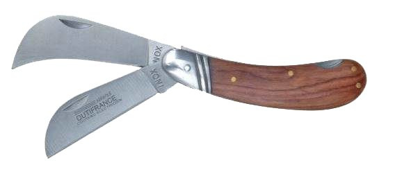 Couteau à 2 lames : 1 lame serpette et 1 lame droite. - Catu - MO6100B
