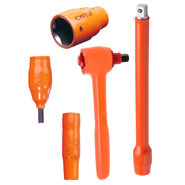 Coffret d'outils isolés 3/8",  clé à cliquet et 10 douilles - Catu - MO6930830