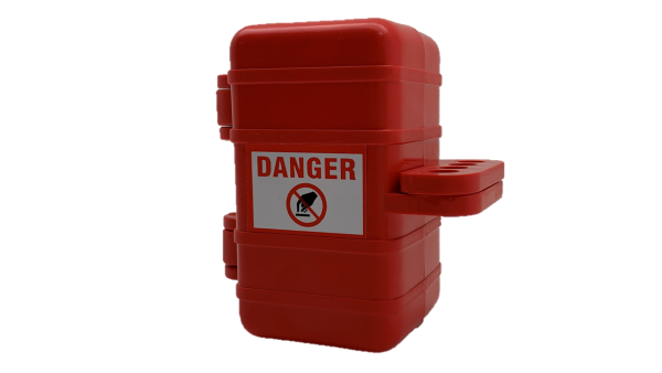 Condamnateur prises électriques ou pneumatiques en plastique rouge trou 12mm. - Catu - PL100