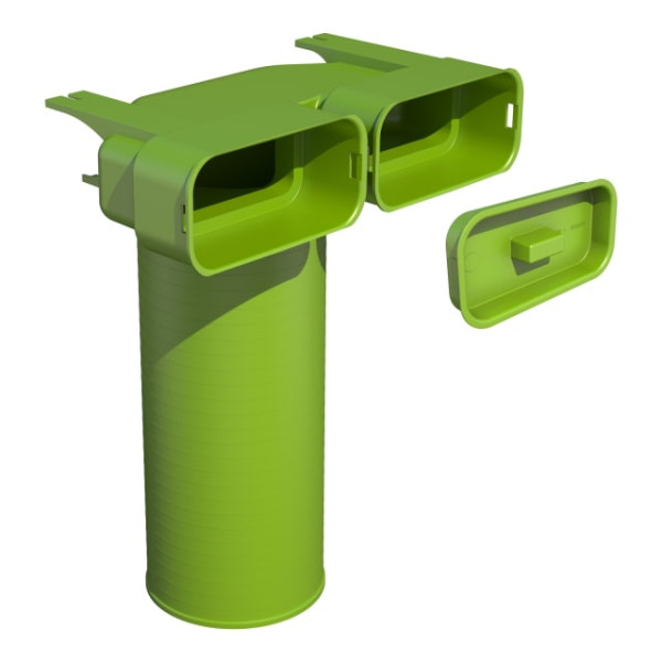 Manchettte coudée pour 2 conduits oblongs optiflex pro 130x60 et une bouche d125 - Aldes - 11095960