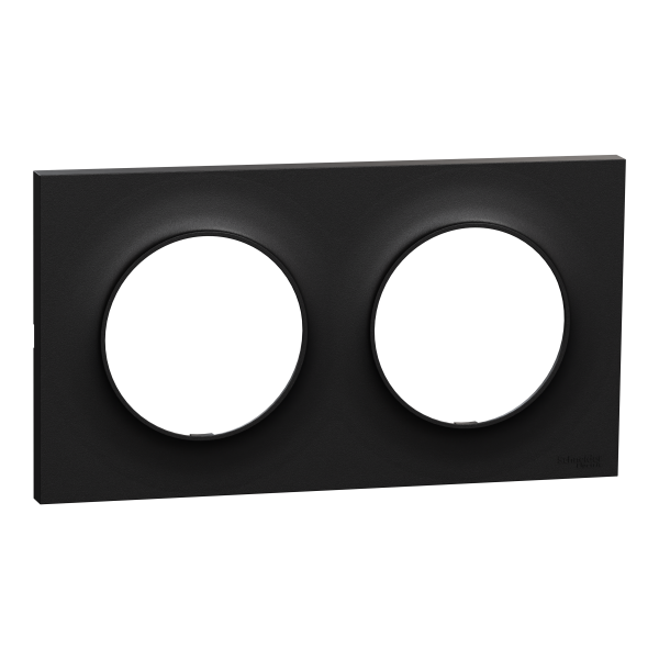 Odace origine - plaque de finition 2 postes - couleur noir - Schneider Electric - S949704