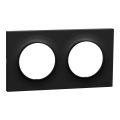 Odace origine - plaque de finition 2 postes - couleur noir - Schneider Electric - S949704