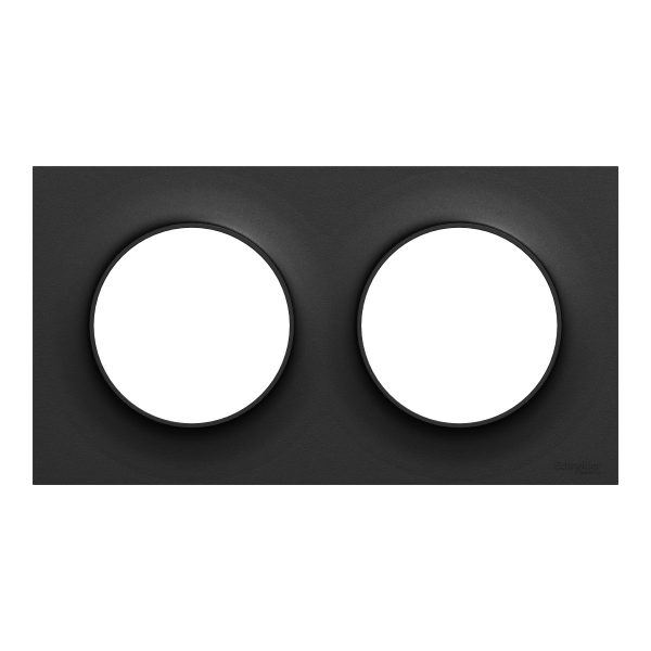 Odace origine - plaque de finition 2 postes - couleur noir - Schneider Electric - S949704