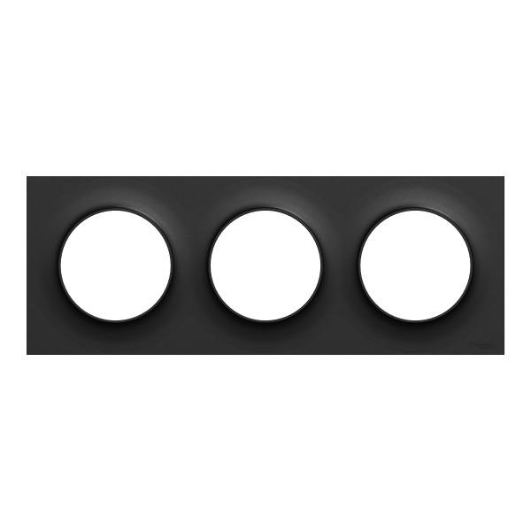 Odace origine - plaque de finition 3 postes - couleur noir - Schneider Electric - S949706