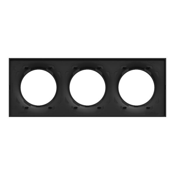 Odace origine - plaque de finition 3 postes - couleur noir - Schneider Electric - S949706