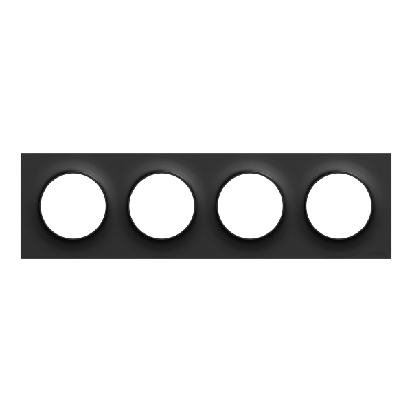 Odace origine - plaque de finition 4 postes - couleur noir - Schneider Electric - S949708