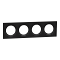 Odace origine - plaque de finition 4 postes - couleur noir - Schneider Electric - S949708