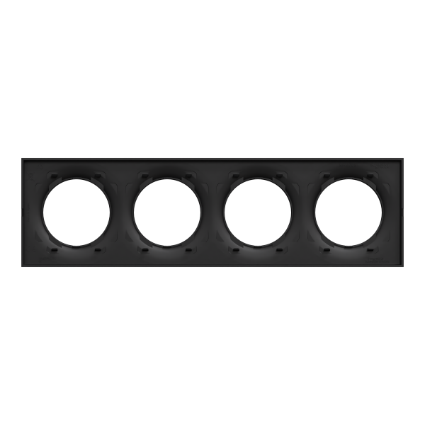 Odace origine - plaque de finition 4 postes - couleur noir - Schneider Electric - S949708