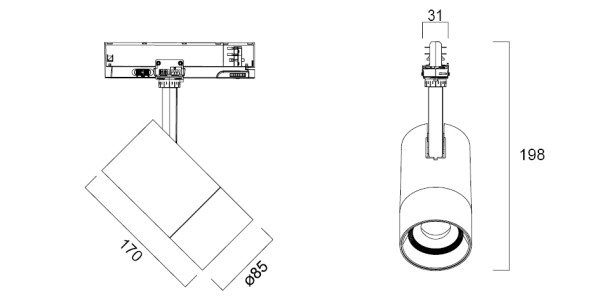 Projecteur sur rail pixo zoom 12-18-25w 2100lm 17-60° 3cct blanc - Sylvania - 0004520