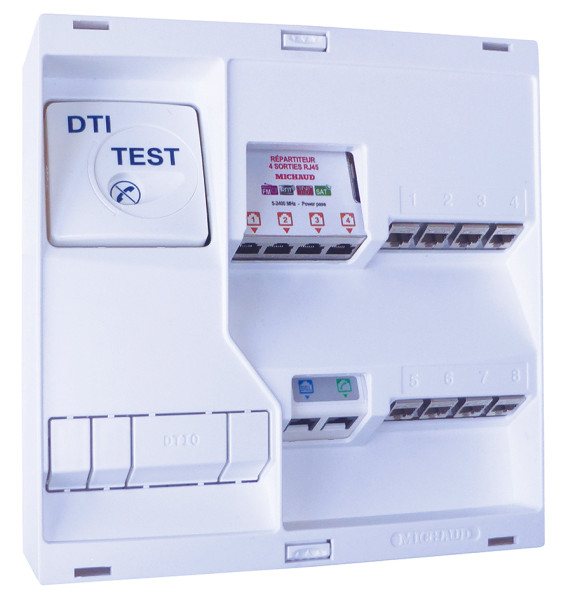 Tableau de communication Michaud Néo grade 2TV 8 RJ45 DTI et filtre TV 4 sorties - Michaud - LB218 Tableau de communication Michaud Néo grade 2TV 8 RJ45 DTI et filtre TV 4 sorties - Michaud - LB218