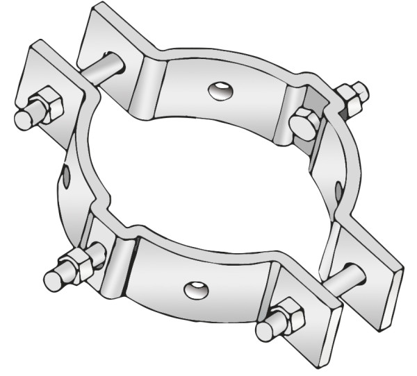 Kit 2 demi-colliers pour poteau bois cnv 60 180 - Michaud - BR072