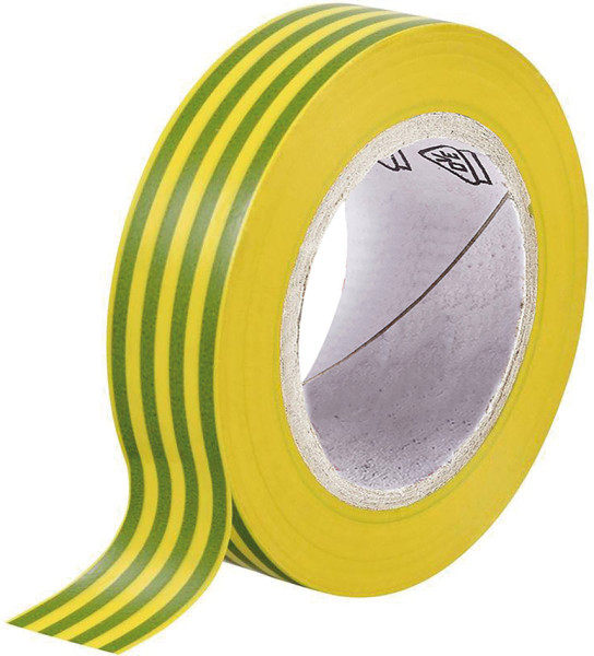 Ruban adhesif isolant pvc 15 mm x 10 m jaune-vert - Michaud - BR404