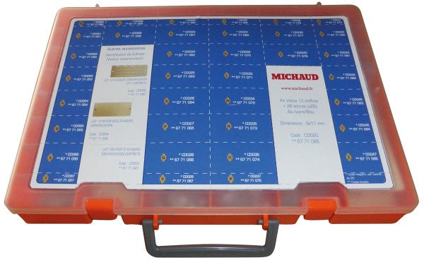 Valise a-z/0-9 (*25) 6*11 alu iv/bl - Michaud - CD020