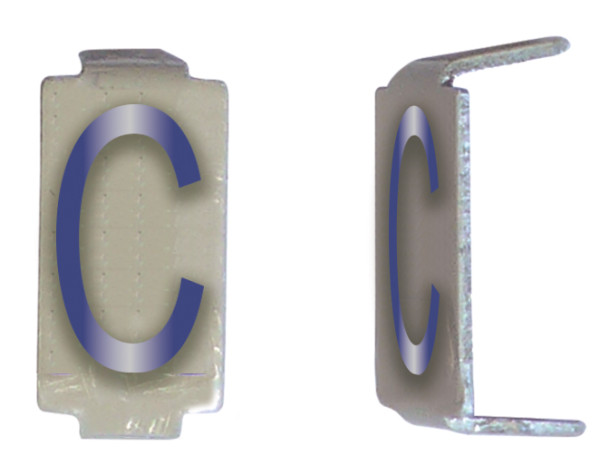 Michaud lot 25 lettres c 6x11 alu ivoire/bleu - Michaud - CD024