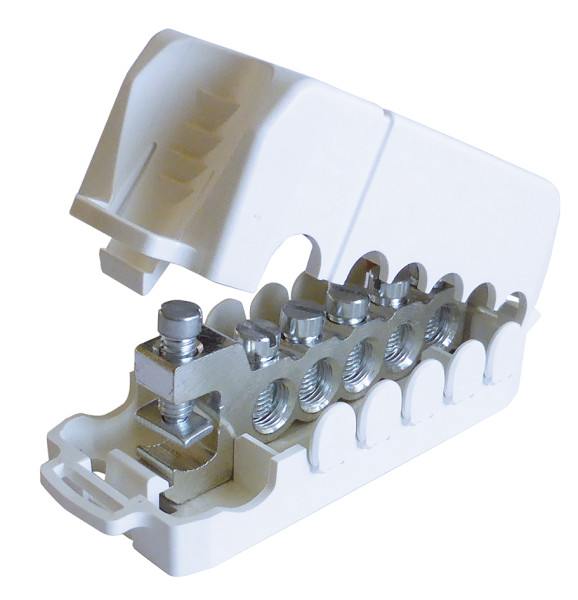 Répartiteur de Terre à Dénudage Aluminium 5 Dérivations Michaud - Michaud - ED001