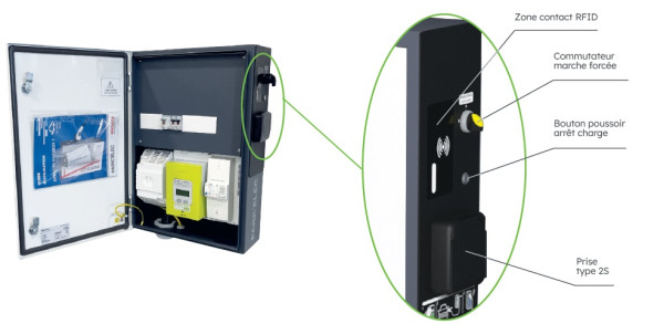 Armoire de recharge Michaud Park'Box 7 GE100 - 7 kW - 230V - IP44 - Michaud - GE100