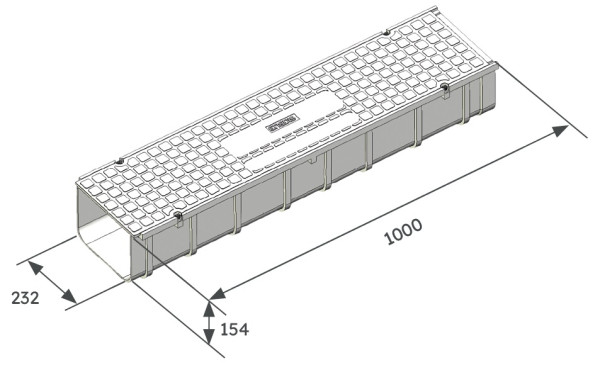 Caniveau au sol longueur 1m - 6910196 - Michaud - GE300