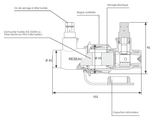 C/c fusible cylindrique perfo - Michaud - K221