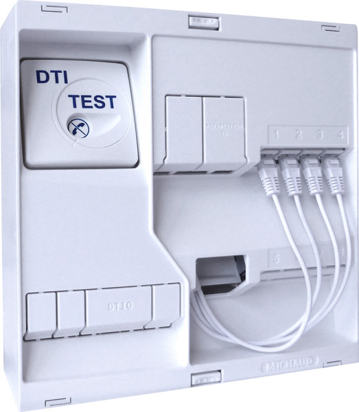 Tableau de communication Michaud Néo Quad grade 1 répartiteur TV coax 2 sorties intégré 4 RJ45 - Michaud - LB105