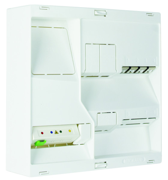 Tableau de communication Michaud Bluenéo  avec 4 RJ45 grade 3 TV et DTIO - Michaud - LB501