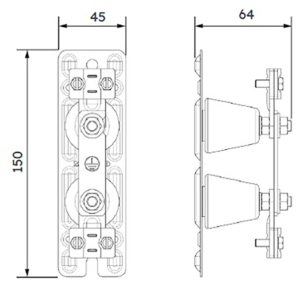Barrette de coupure de terre haute Michaud pour colonne - Michaud - N099 Barrette de coupure de terre haute Michaud pour colonne - Michaud - N099