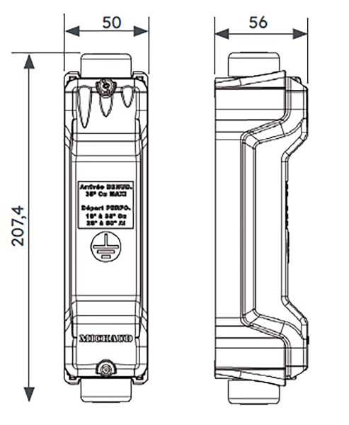 Barrette de Terre en Aluminium avec Boîtier Michaud - Michaud - N106