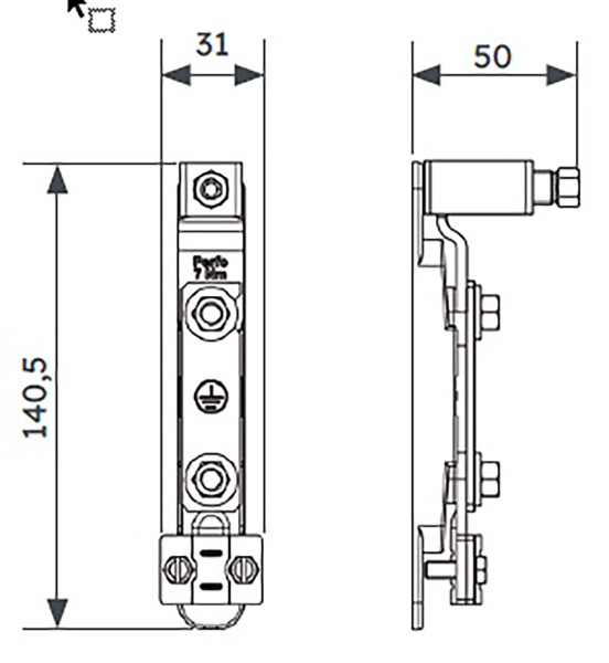 Barrette de terre alu nue - Michaud - N107