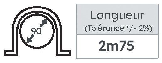 Gaine de protection de câbles 90.90 Michaud GPC ivoire longueur 2m75 - Michaud - N288